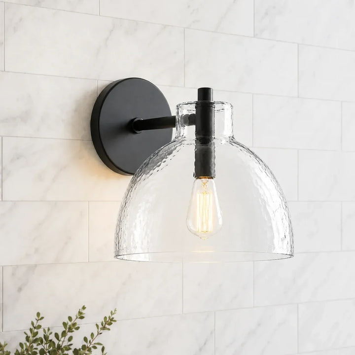 Xeno Antique Brass Recycled Glass Wall Lamp