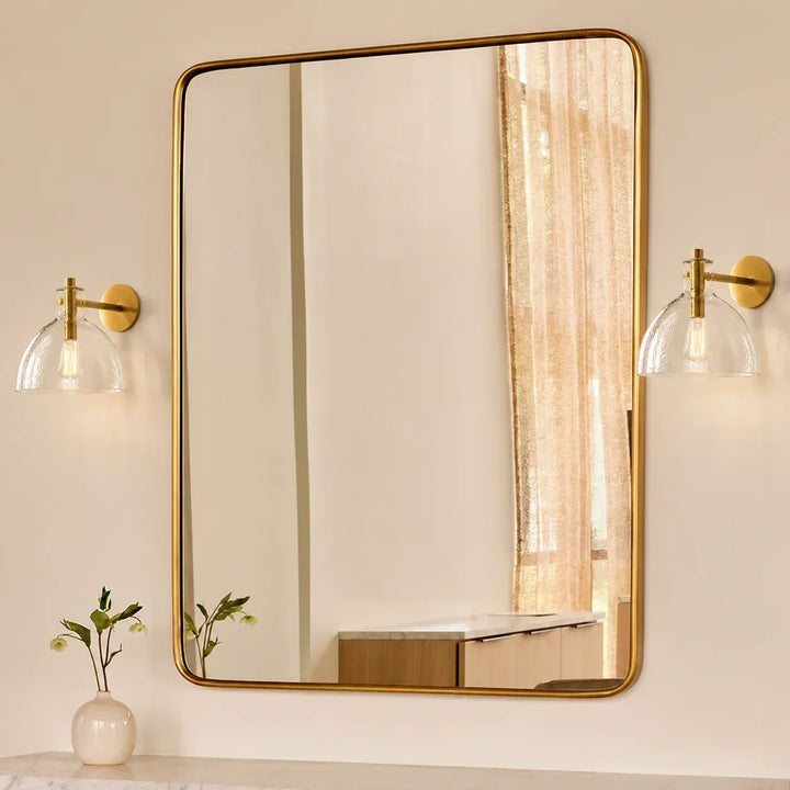 Xeno Antique Brass Recycled Glass Wall Lamp