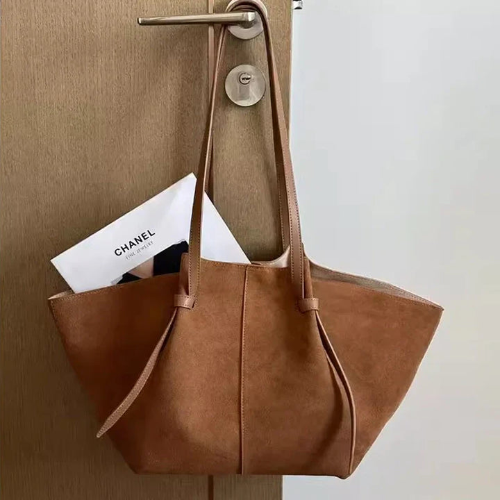 Calla – Large Suede Tote Bag, Oversized Shoulder Purse for Women