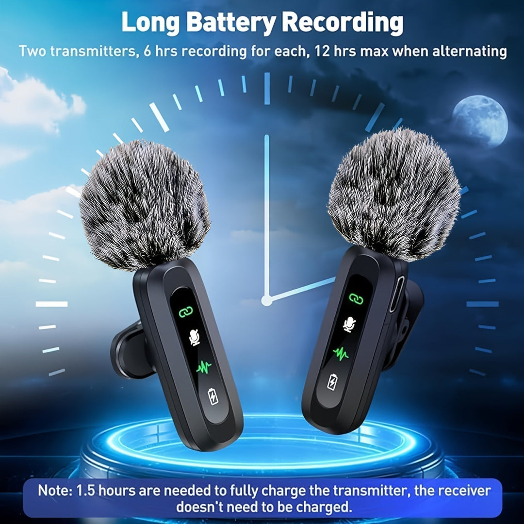 Wireless USB-C Clip Microphone for Smartphones, Tablets & Cameras