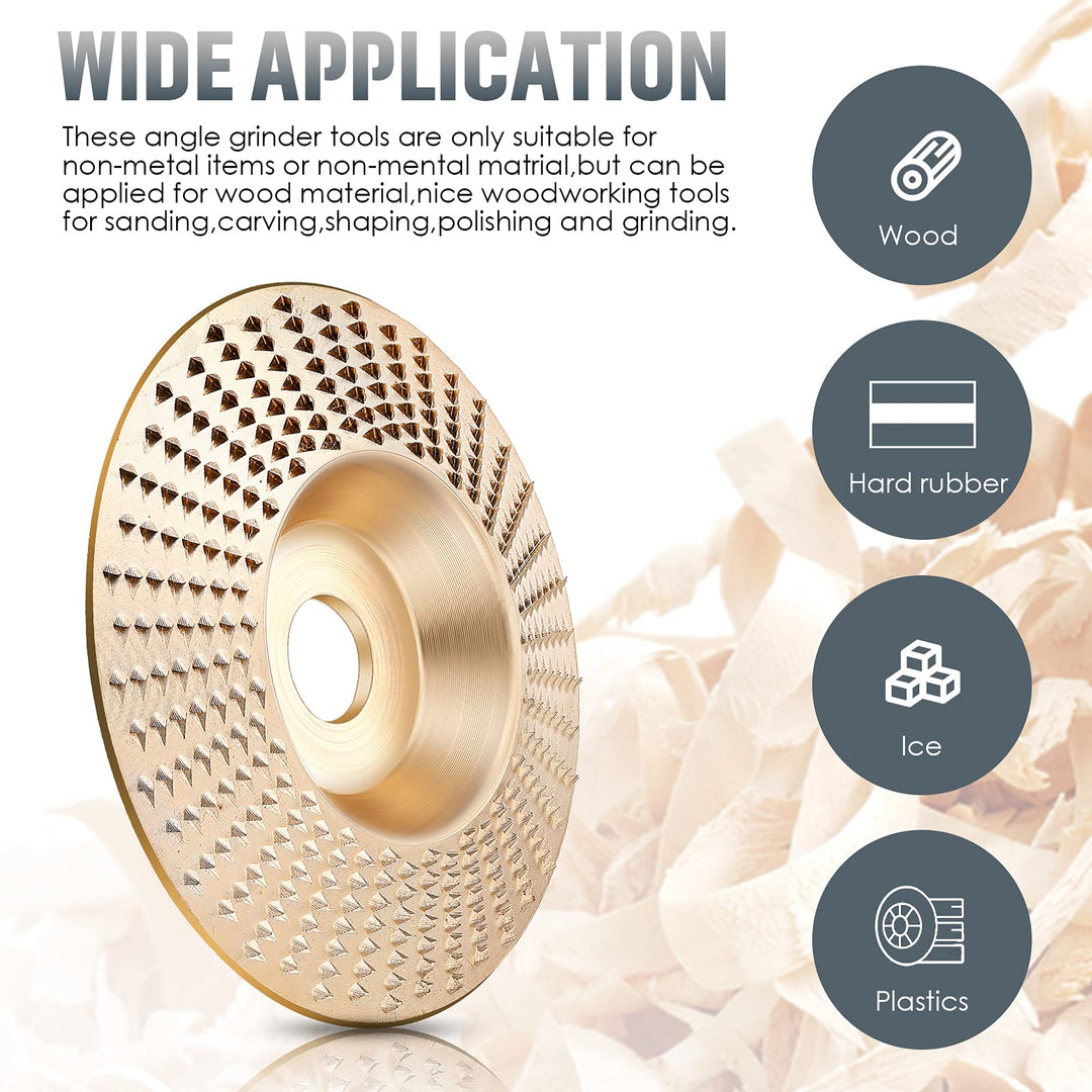CarveMaster Tungsten Carbide Wood Shaping Disc Set for Angle Grinder