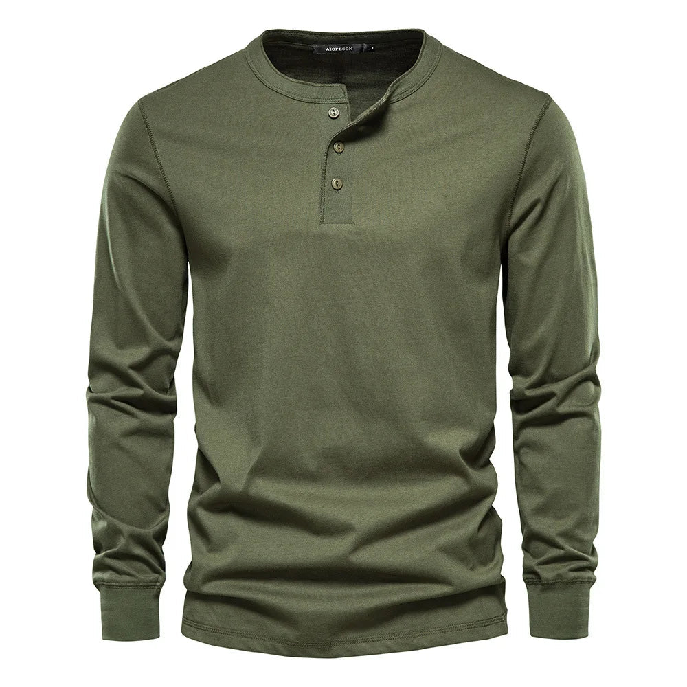 Men's Long Sleeve Shirt with Buttons Casual Comfortable Fit