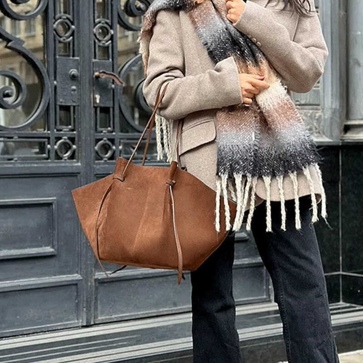 Calla – Large Suede Tote Bag, Oversized Shoulder Purse for Women