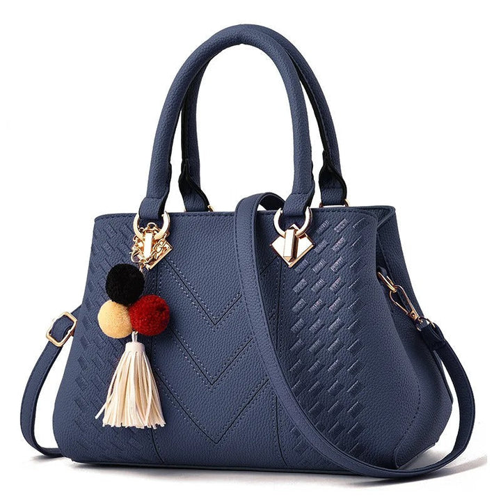 Talia – Quilted Top Handle Bag, Vegan Cowhide Shoulder Bag