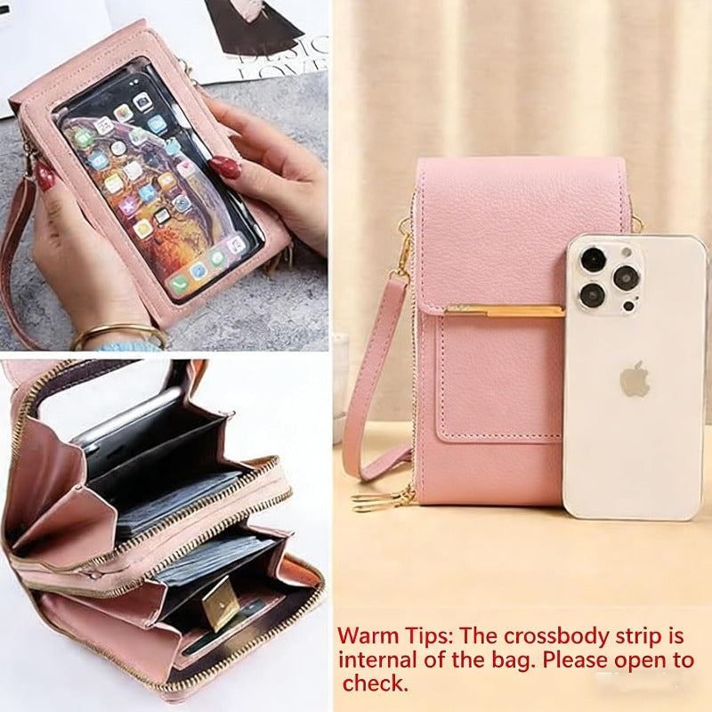 Premium RFID-Blocking Crossbody Phone Wallet with Waterproof Pocket for Phones Up to 6.7"