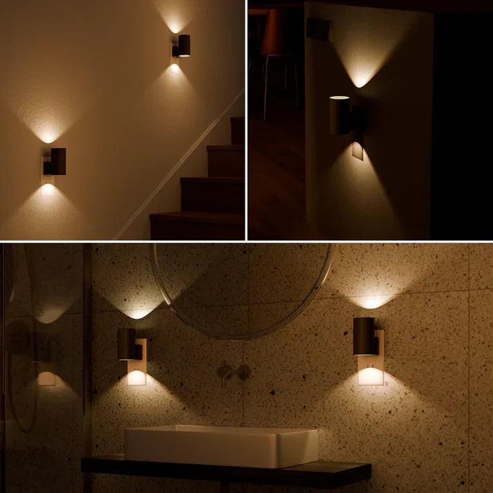Wall Lamp Plug LED Dimmable Day Night Sensor 10W Warm Light Bedroom Hall | Sansoti