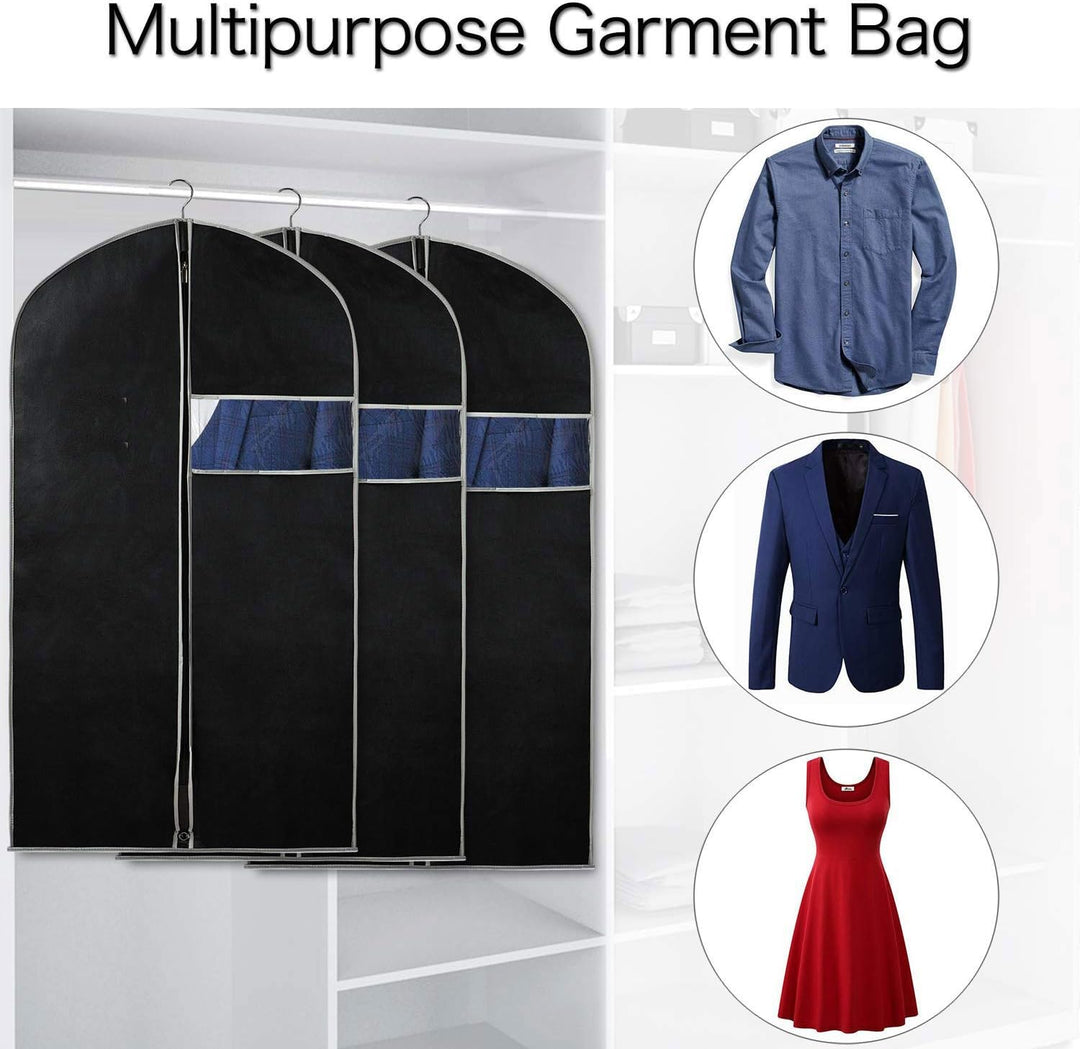 Premium Breathable Garment Storage Covers – 10-Pack with Clear Window