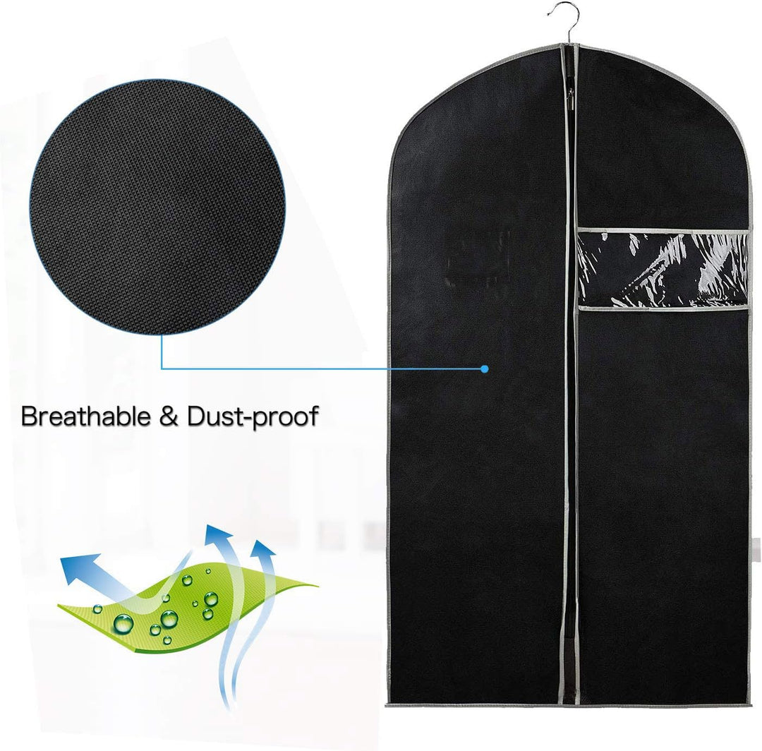 Premium Breathable Garment Storage Covers – 10-Pack with Clear Window