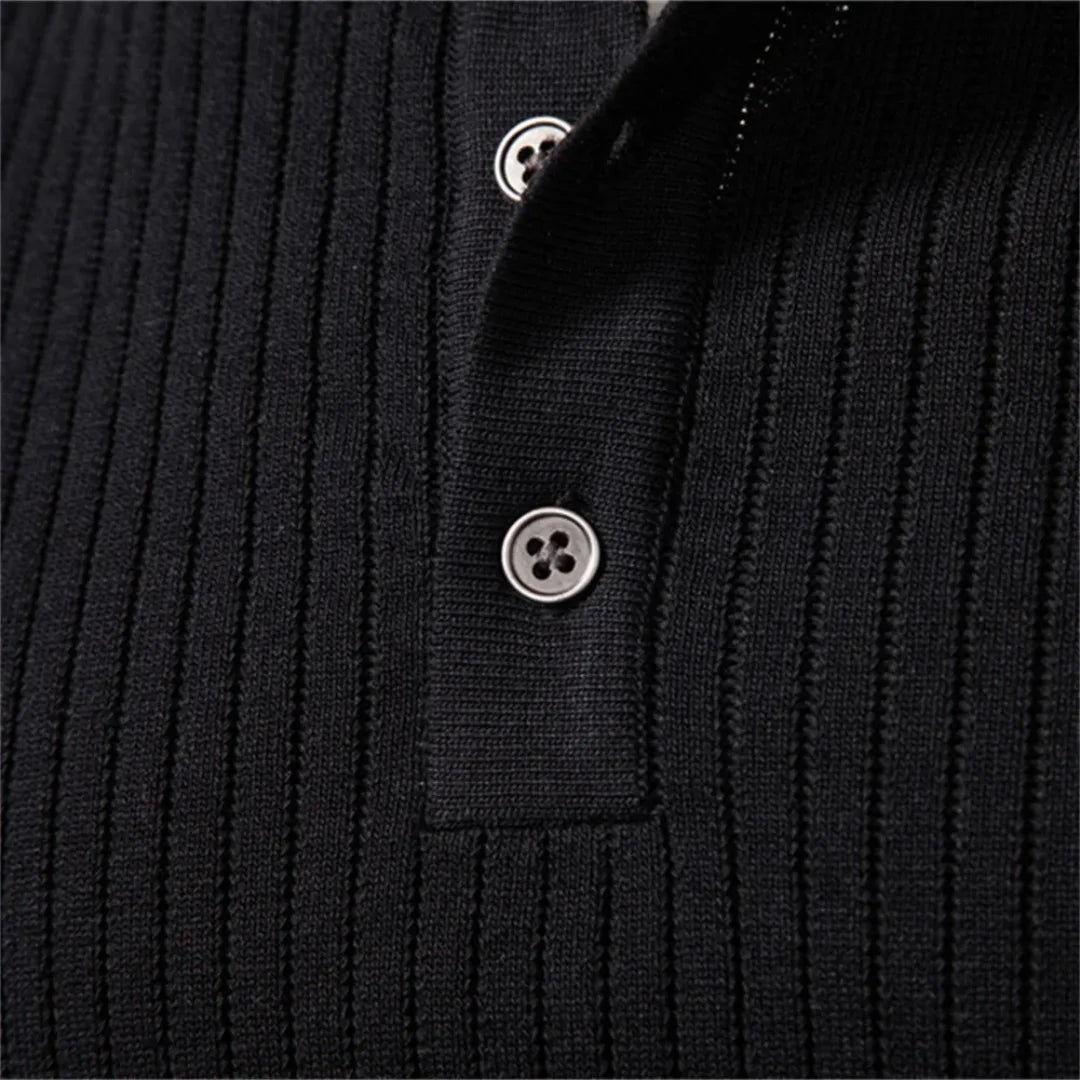 Men's Sweater with Round Neck and Button Closure for Daily Use