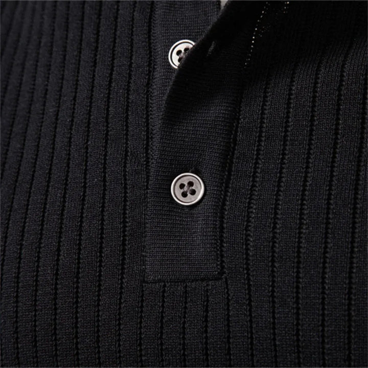 Men's Sweater with Round Neck and Button Closure for Daily Use