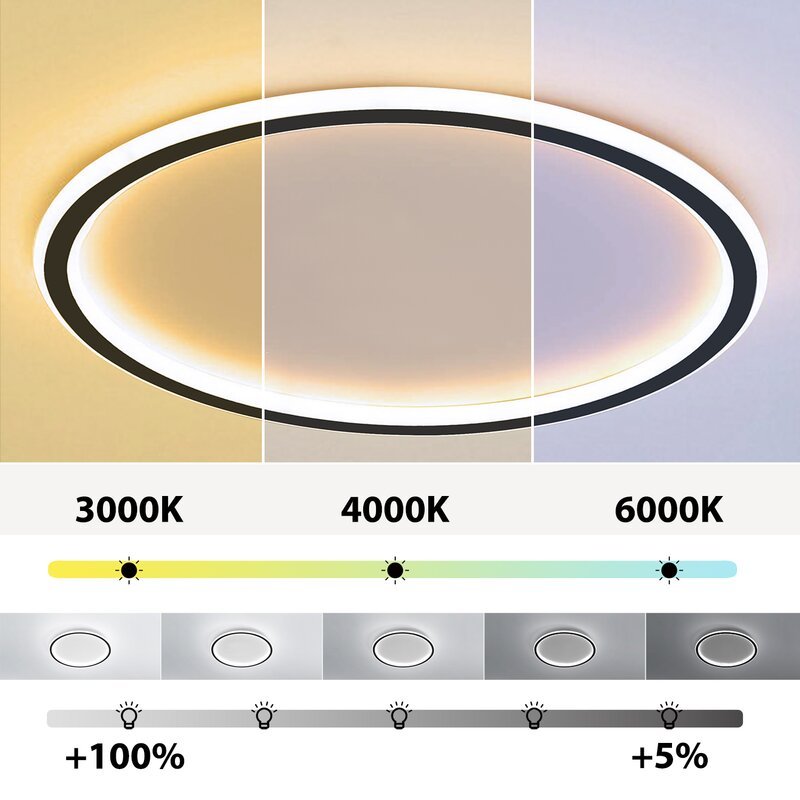 Quasso Flush Mount Ceiling Lamp Modern LED Round