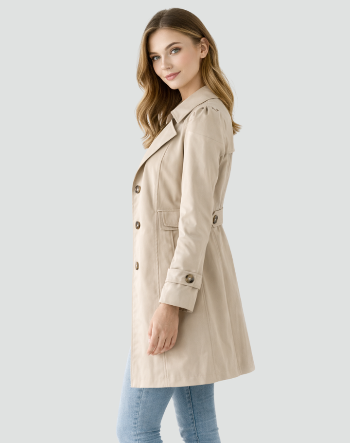 Trench Coat Women Slim Fit Lightweight Classic Lapel Collar