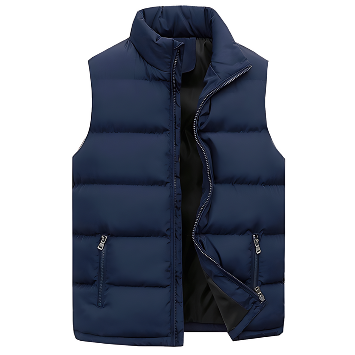 Men's Bodywarmer Puffer Vest for Layering with Stitched Look