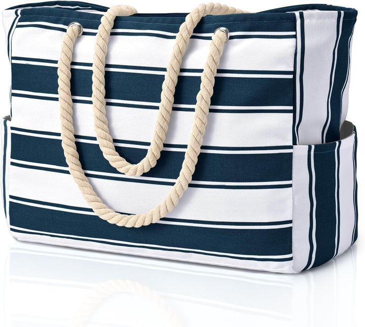 Oversized Waterproof Beach Tote Bag with Sand-Resistant Interior