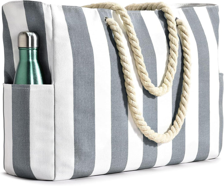 Oversized Waterproof Beach Tote Bag with Sand-Resistant Interior
