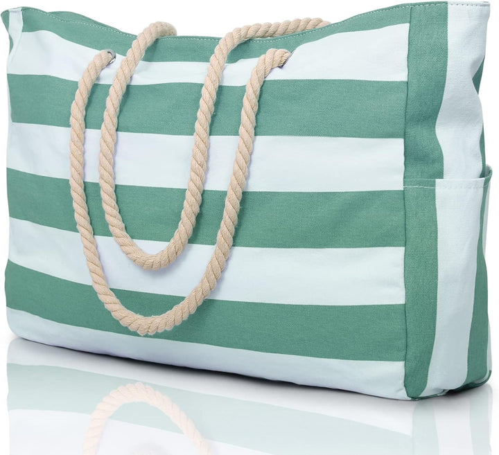 Oversized Waterproof Beach Tote Bag with Sand-Resistant Interior
