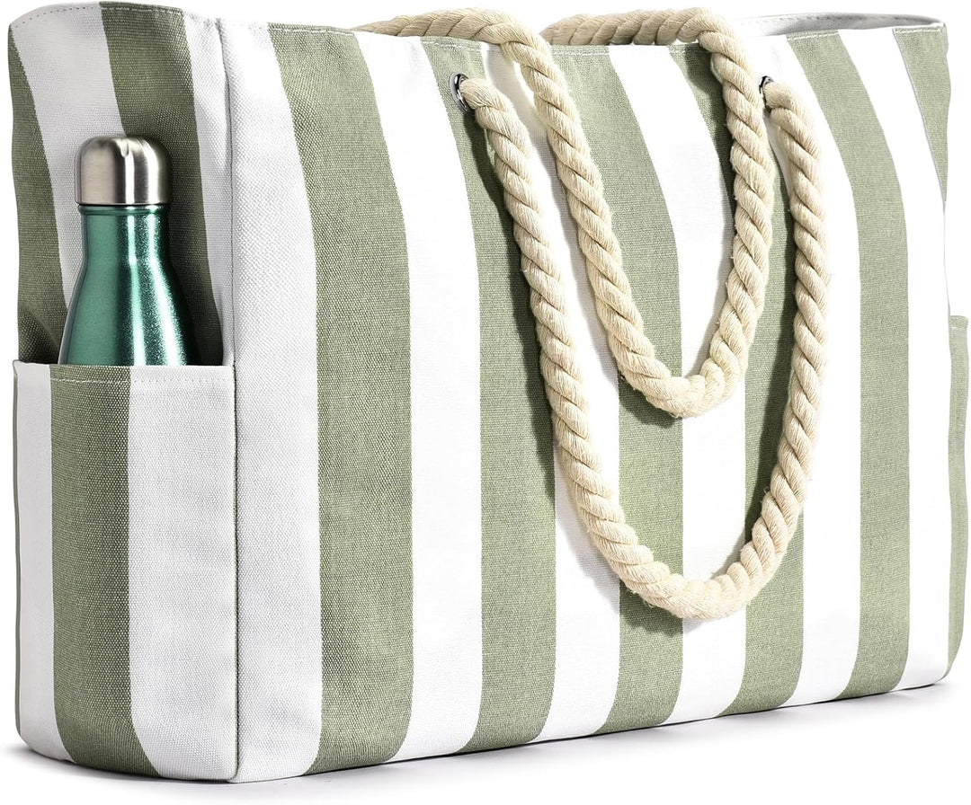 Oversized Waterproof Beach Tote Bag with Sand-Resistant Interior