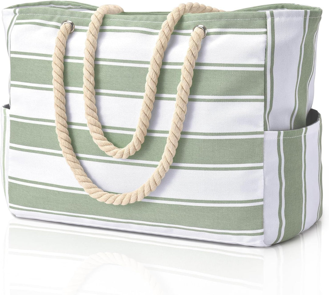 Oversized Waterproof Beach Tote Bag with Sand-Resistant Interior
