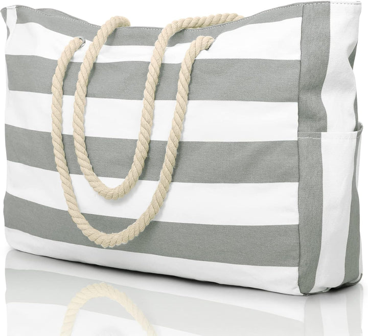 Oversized Waterproof Beach Tote Bag with Sand-Resistant Interior