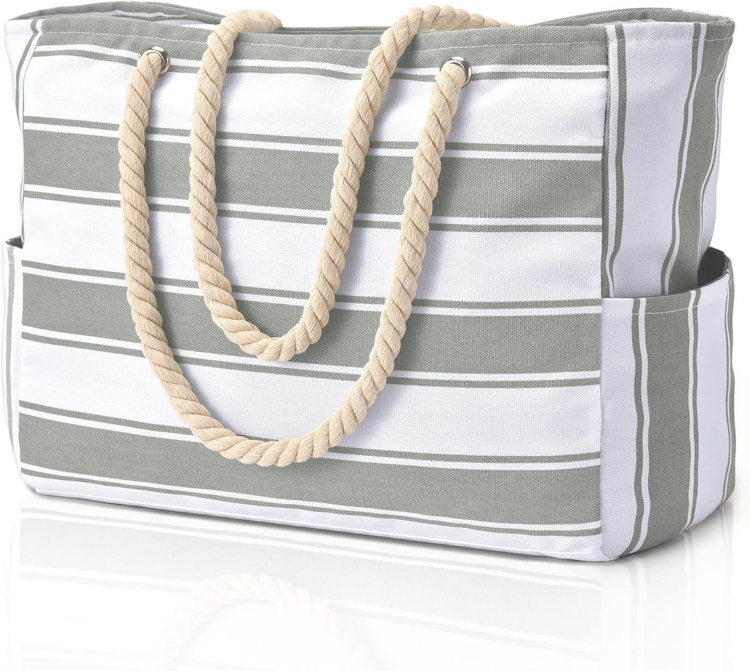 Oversized Waterproof Beach Tote Bag with Sand-Resistant Interior