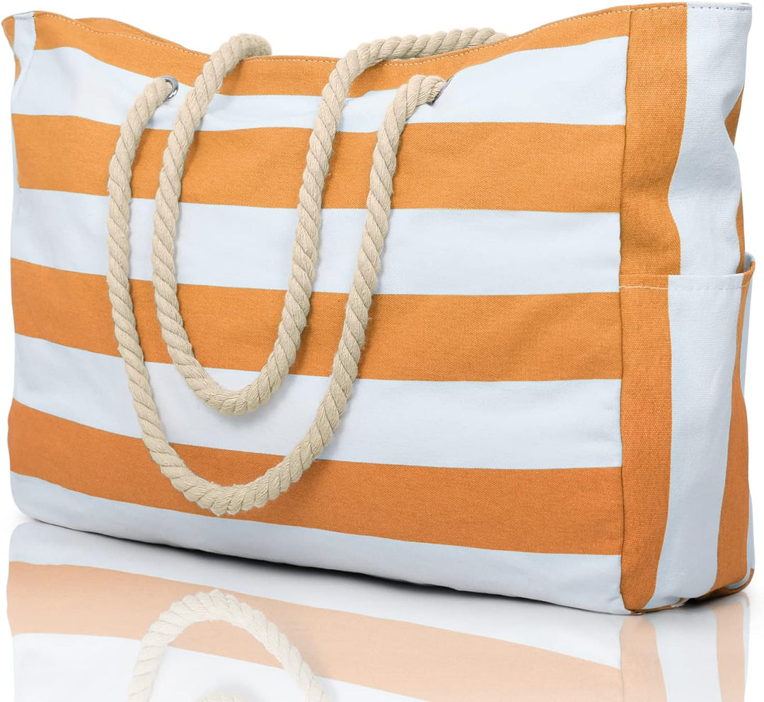 Oversized Waterproof Beach Tote Bag with Sand-Resistant Interior