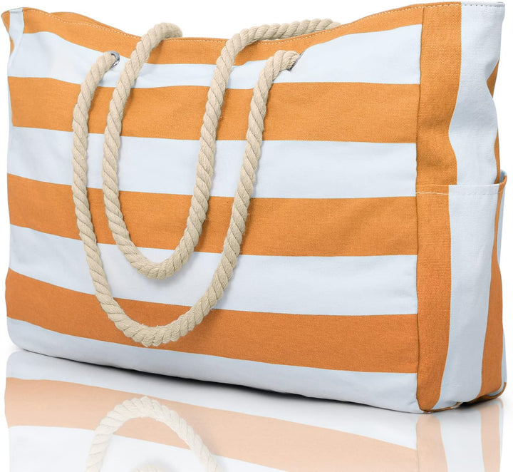 Oversized Waterproof Beach Tote Bag with Sand-Resistant Interior
