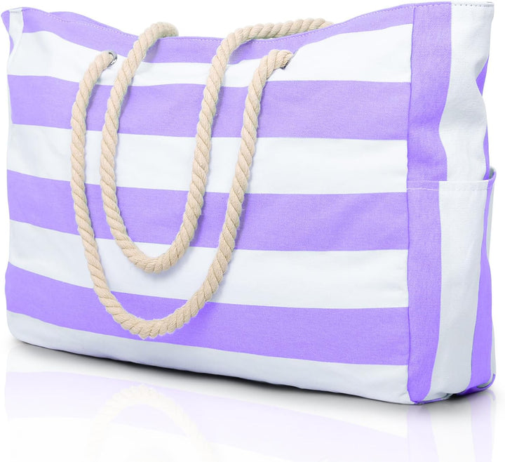 Oversized Waterproof Beach Tote Bag with Sand-Resistant Interior