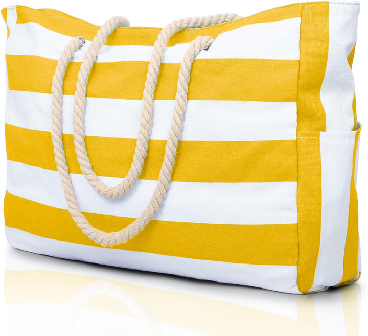 Oversized Waterproof Beach Tote Bag with Sand-Resistant Interior
