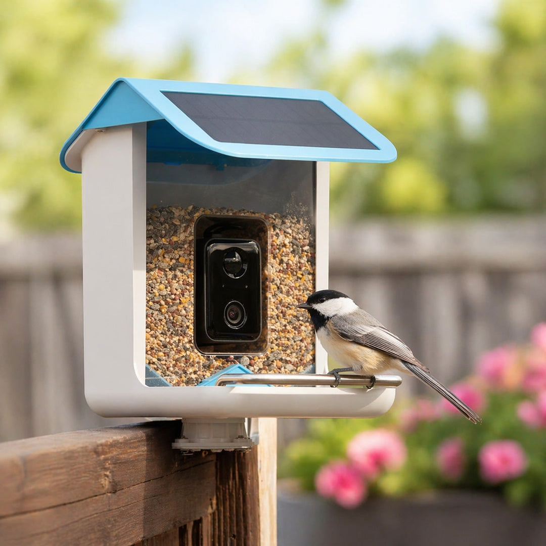 Solar-Powered AI Bird Feeder with HD Camera and App Control