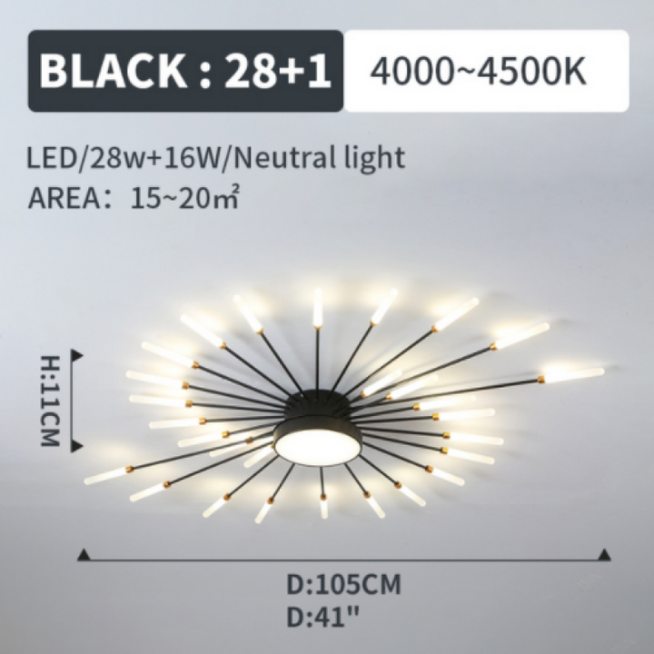 Wesley Modern Home Decoration Firework LED Ceiling Lamp