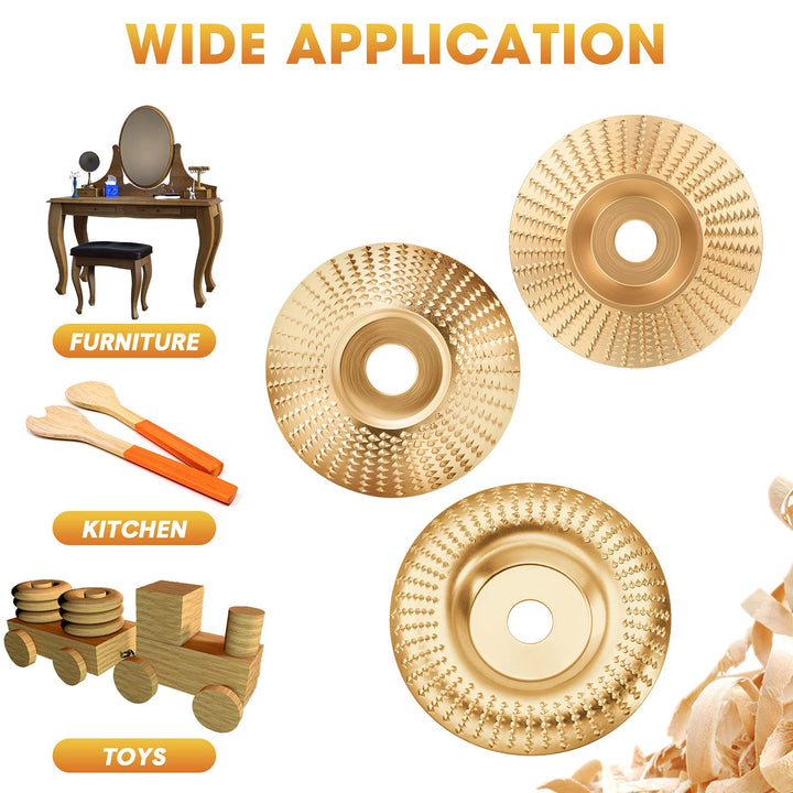 CarveMaster Tungsten Carbide Wood Shaping Disc Set for Angle Grinder