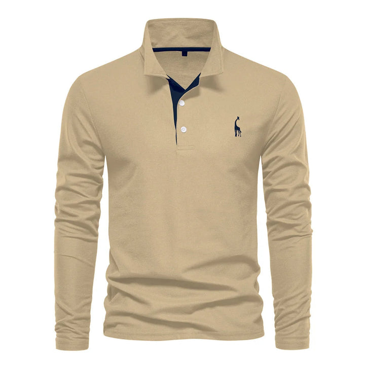 Men's Polo Shirt Button Neck Casual