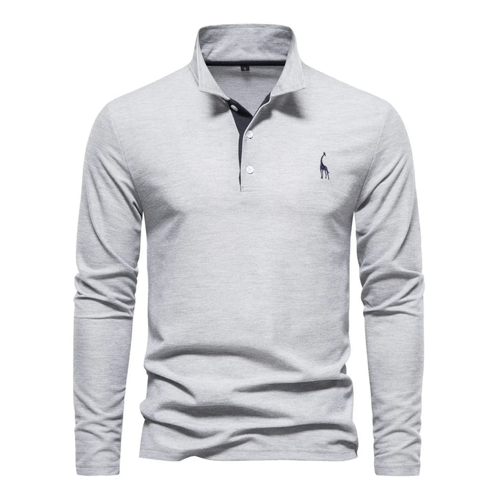 Men's Polo Shirt Button Neck Casual