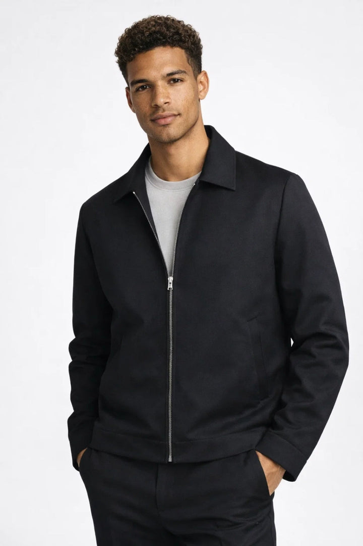 Men's Slim Fit Jacket Zipper Classic Collar Smart Casual Summer