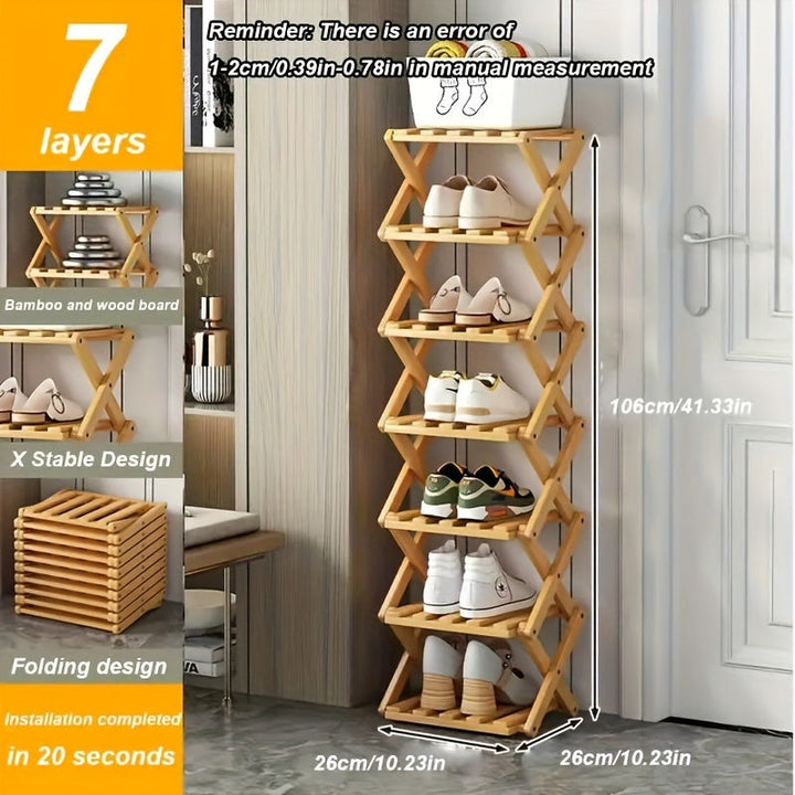 Smart Bamboo Shoe Rack – Compact and Practical for the Entryway