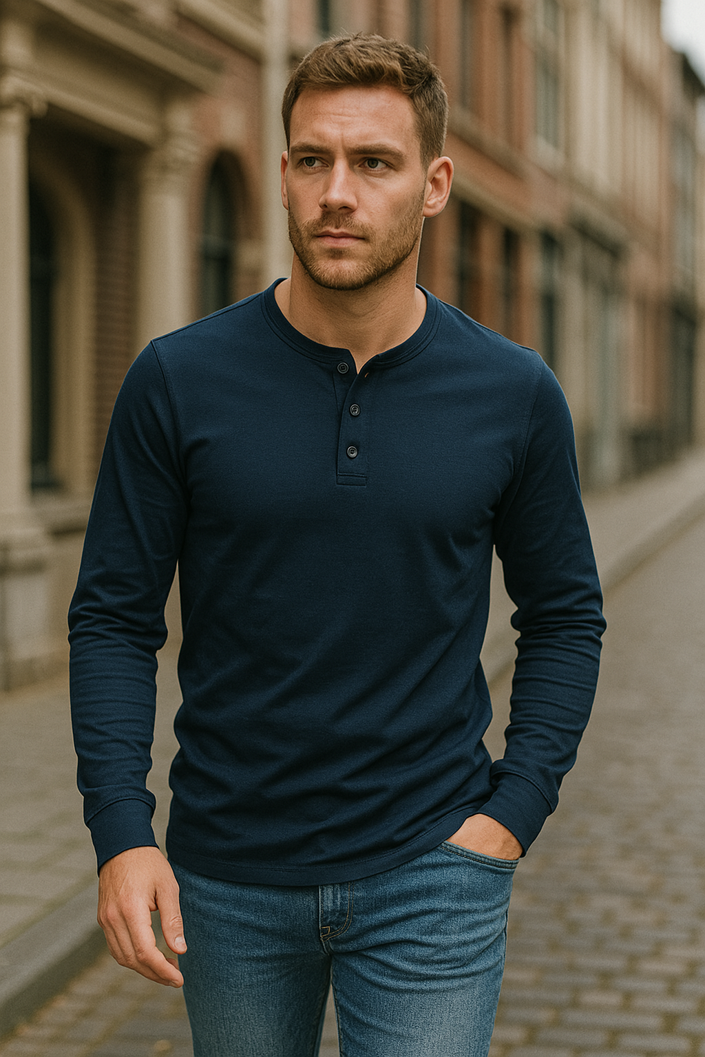 Men's Long Sleeve Shirt with Buttons Casual Comfortable Fit