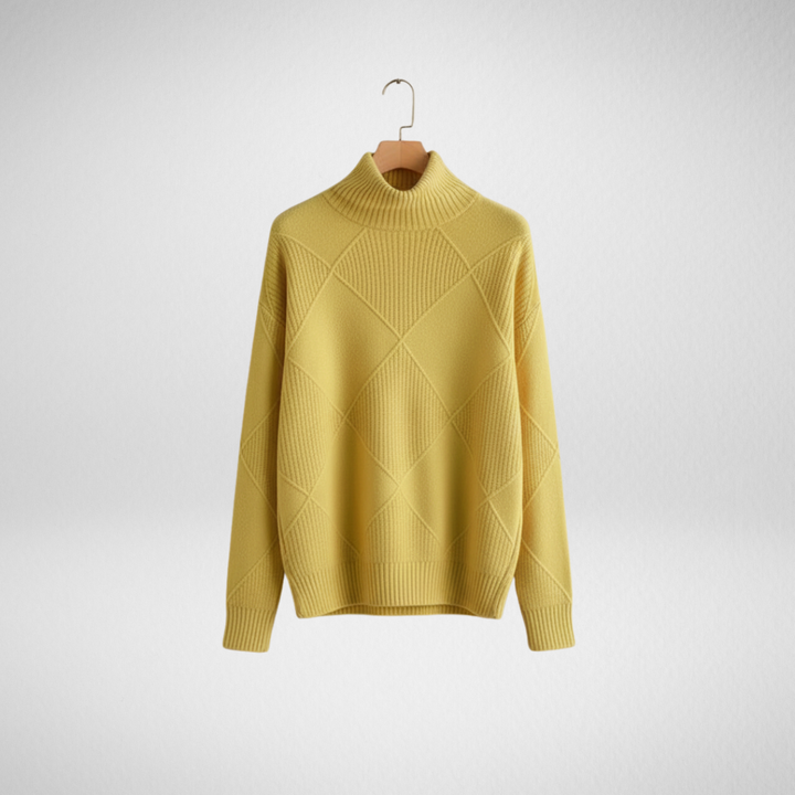 Calloway | Women's Diamond Knit Turtleneck Sweater — Raised Diamond Texture in 13 Colors | Westmere