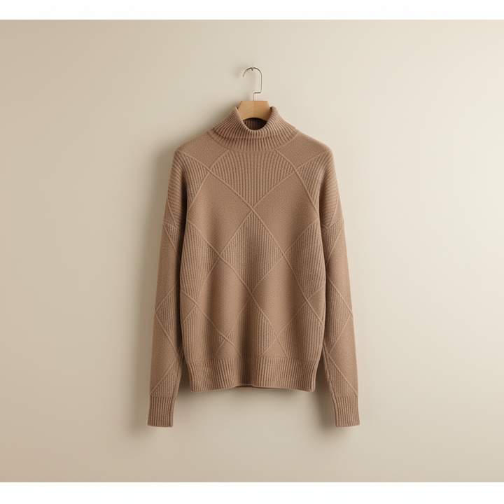 Calloway | Women's Diamond Knit Turtleneck Sweater — Raised Diamond Texture in 13 Colors | Westmere