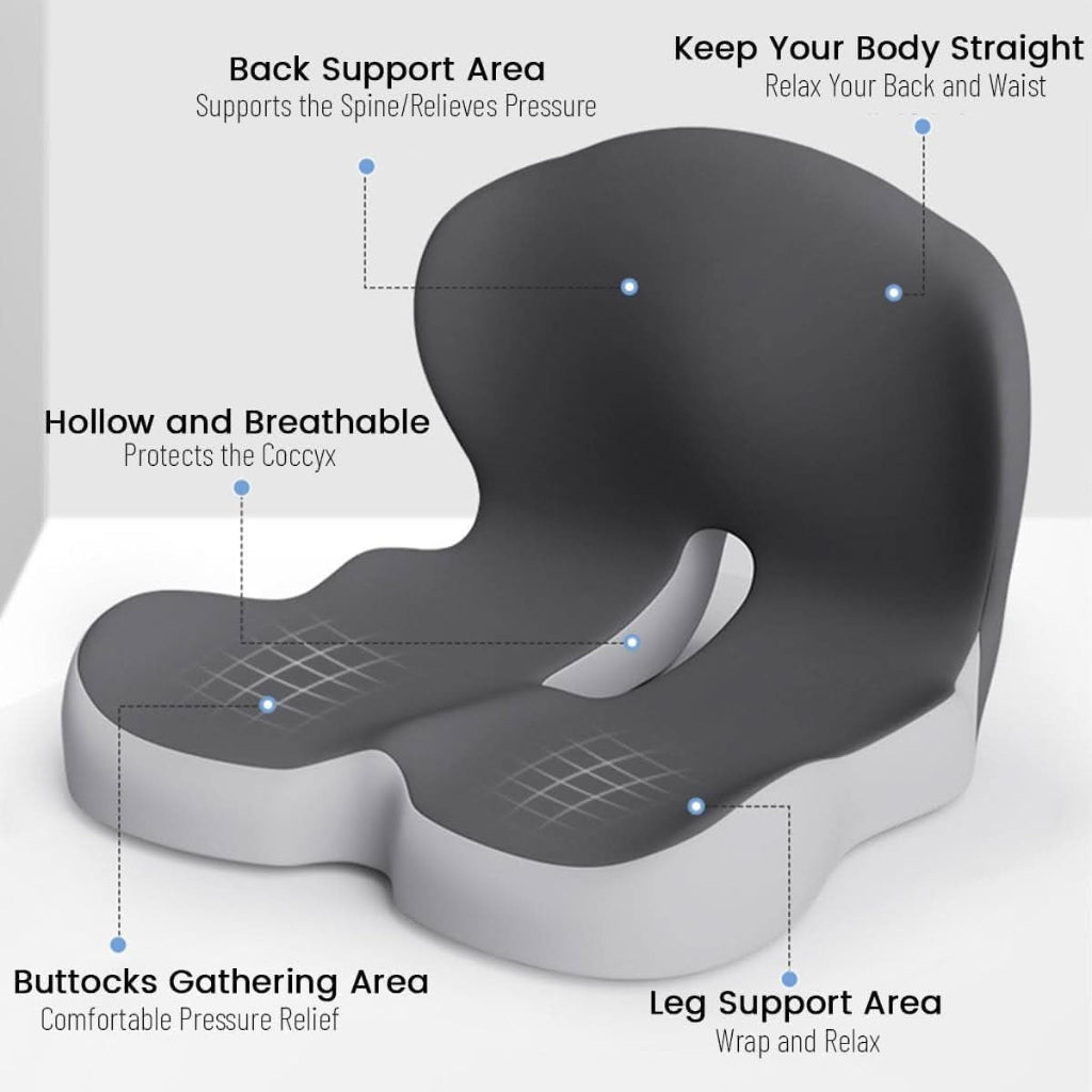 Premium Memory Foam Seat Cushion for Office Chair and Car