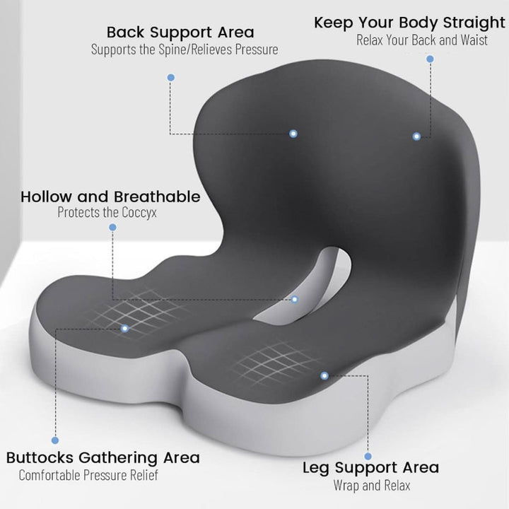 Premium Memory Foam Seat Cushion for Office Chair and Car