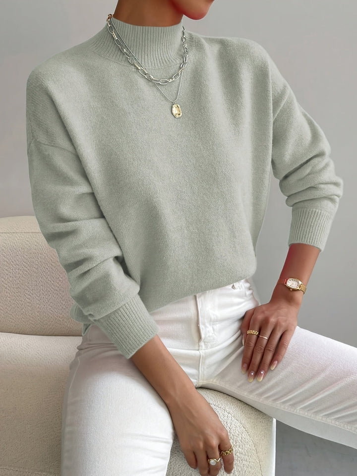 Cassia | Women's Mock Neck Pullover Sweater — Soft Knit Everyday Layer in 10 Colors | Westmere