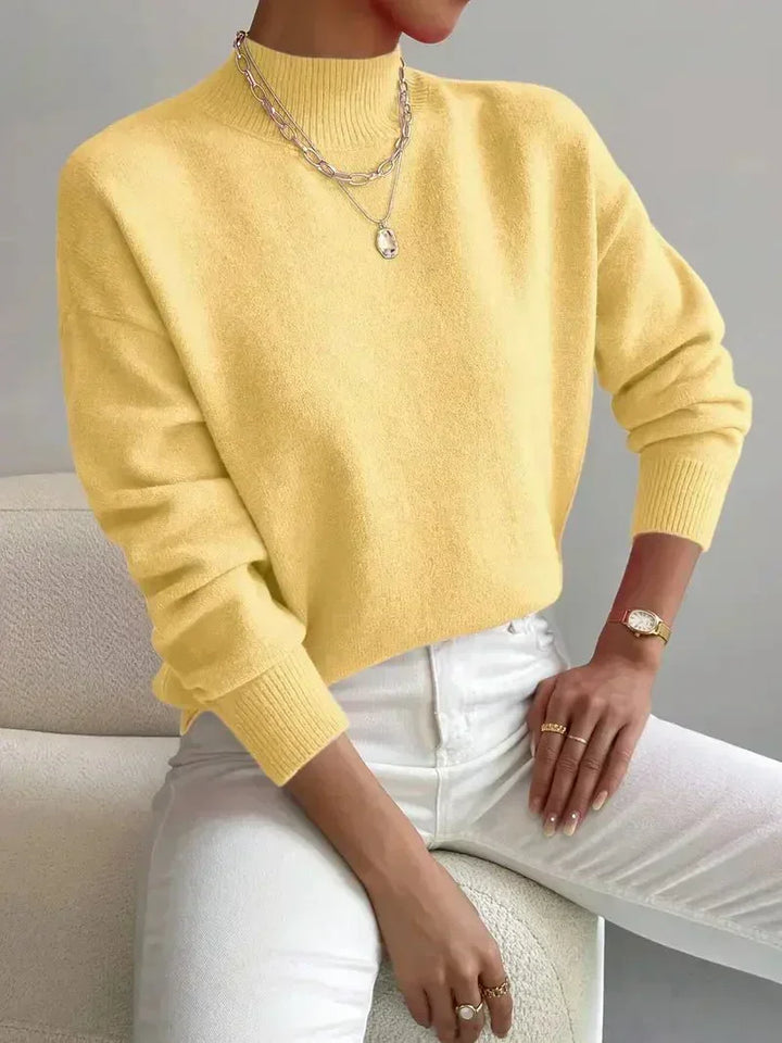 Cassia | Women's Mock Neck Pullover Sweater — Soft Knit Everyday Layer in 10 Colors | Westmere