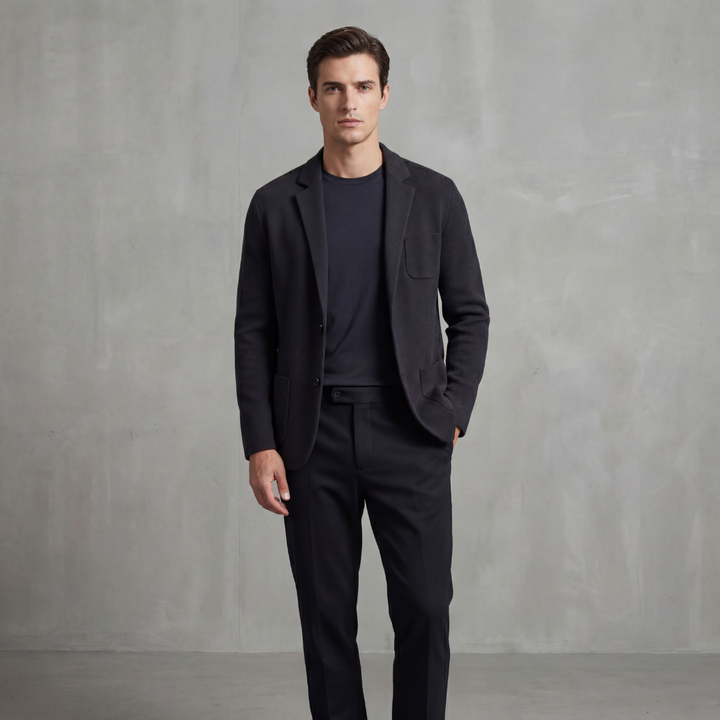 Casual Tailored Fit Jacket for Men with Lapel Collar