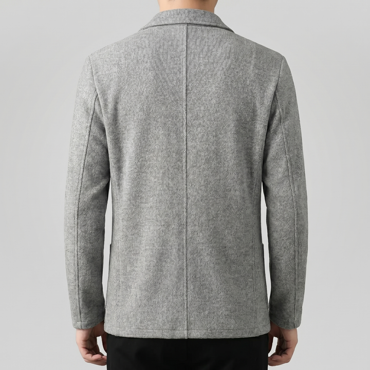 Casual Tailored Fit Jacket for Men with Lapel Collar