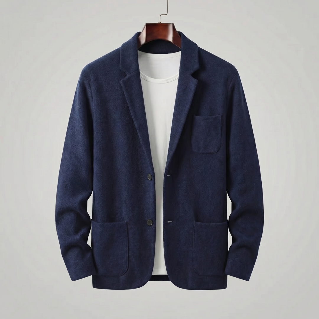 Casual Tailored Fit Jacket for Men with Lapel Collar