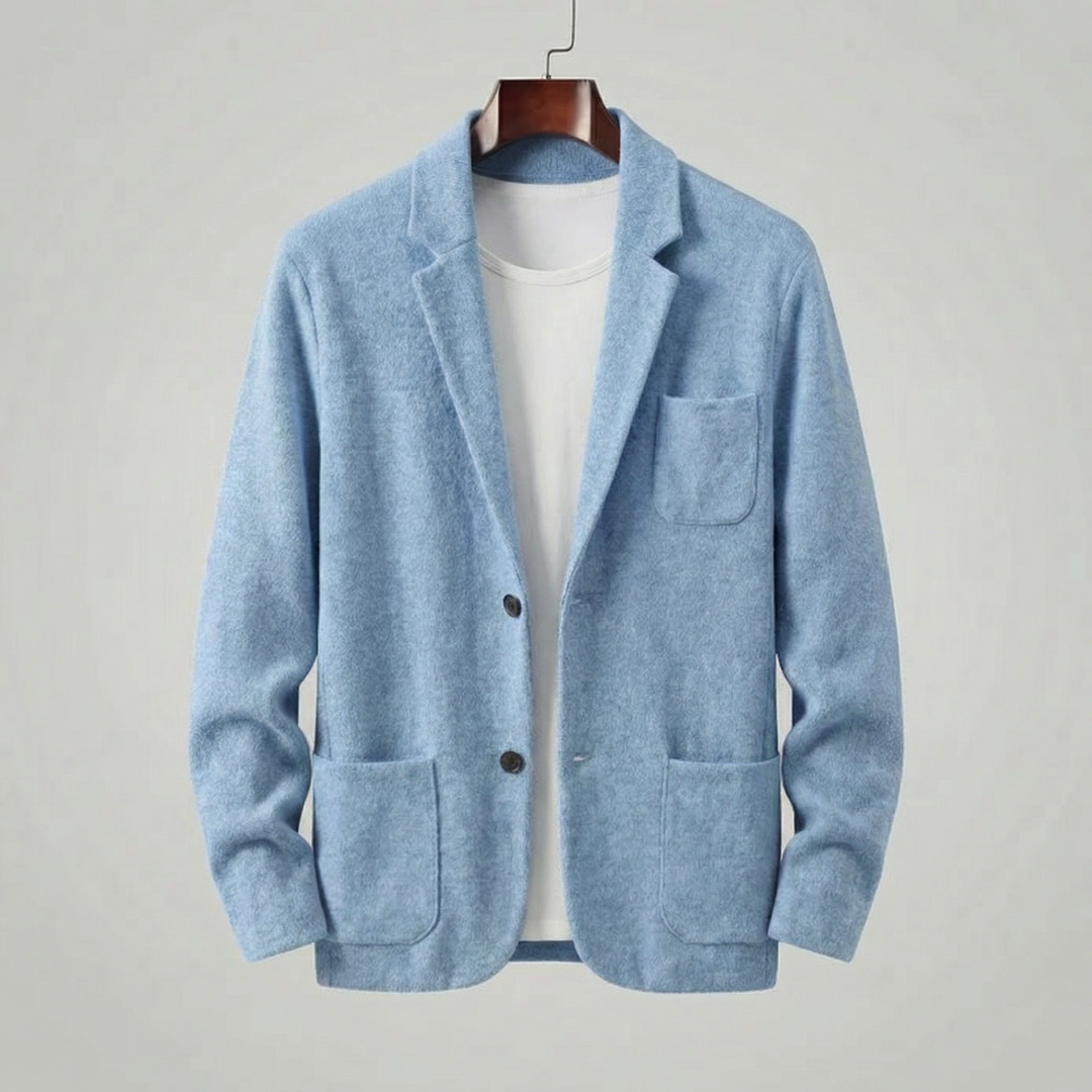 Casual Tailored Fit Jacket for Men with Lapel Collar