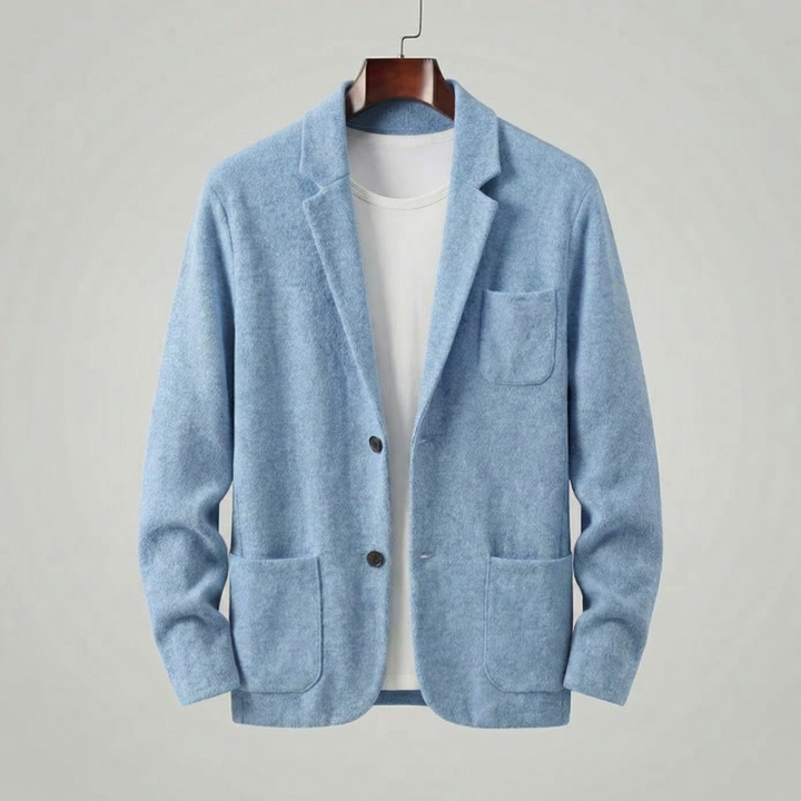 Casual Tailored Fit Jacket for Men with Lapel Collar
