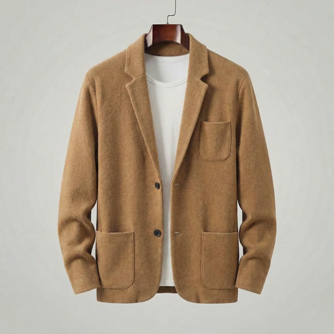 Casual Tailored Fit Jacket for Men with Lapel Collar
