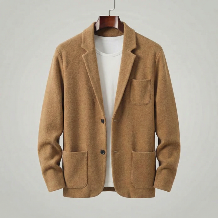 Casual Tailored Fit Jacket for Men with Lapel Collar