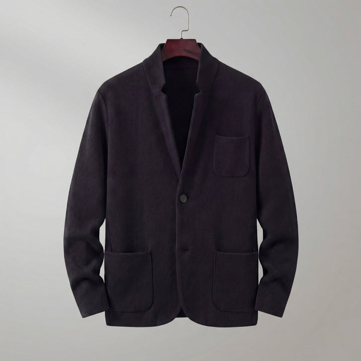 Casual Tailored Fit Jacket for Men with Lapel Collar